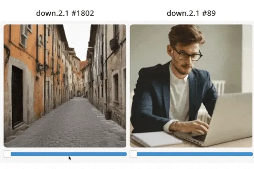 SAE feature steering — same generation, different features active